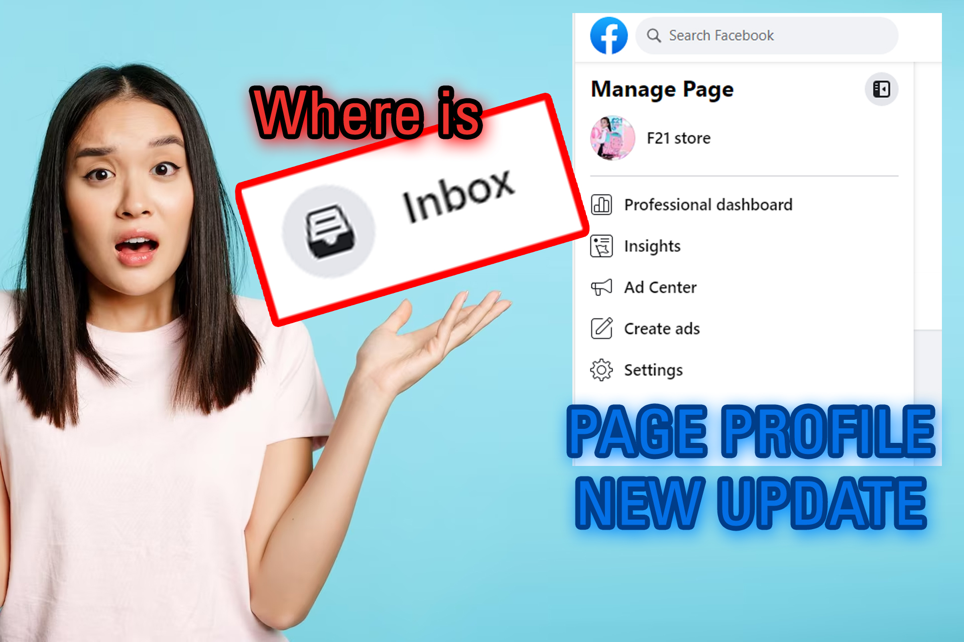 Facebook page hide inbox? the V IDEAS